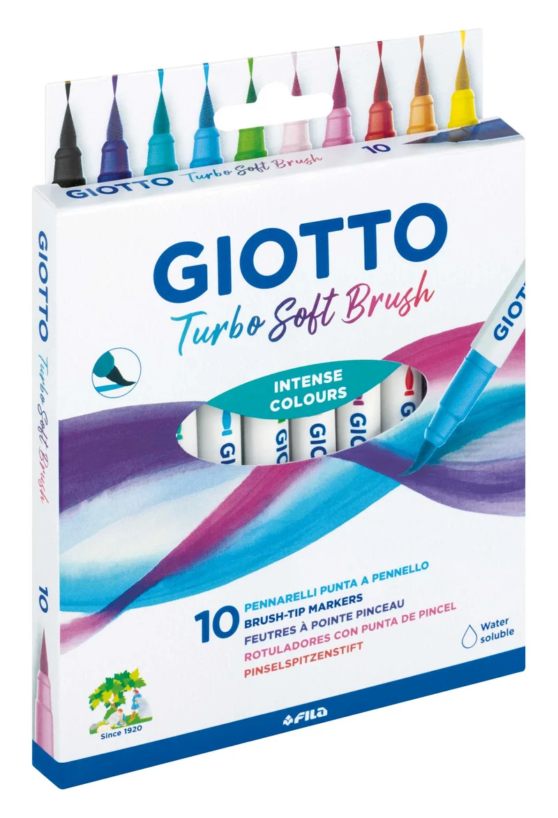 Pennarelli a punta a pennello GIOTTO Turbo Soft Brush - 10 pz