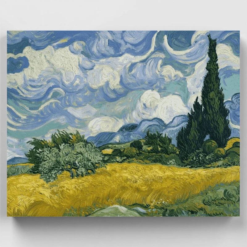 Wheatfield with Cypresses - Paint by Numbers Kit