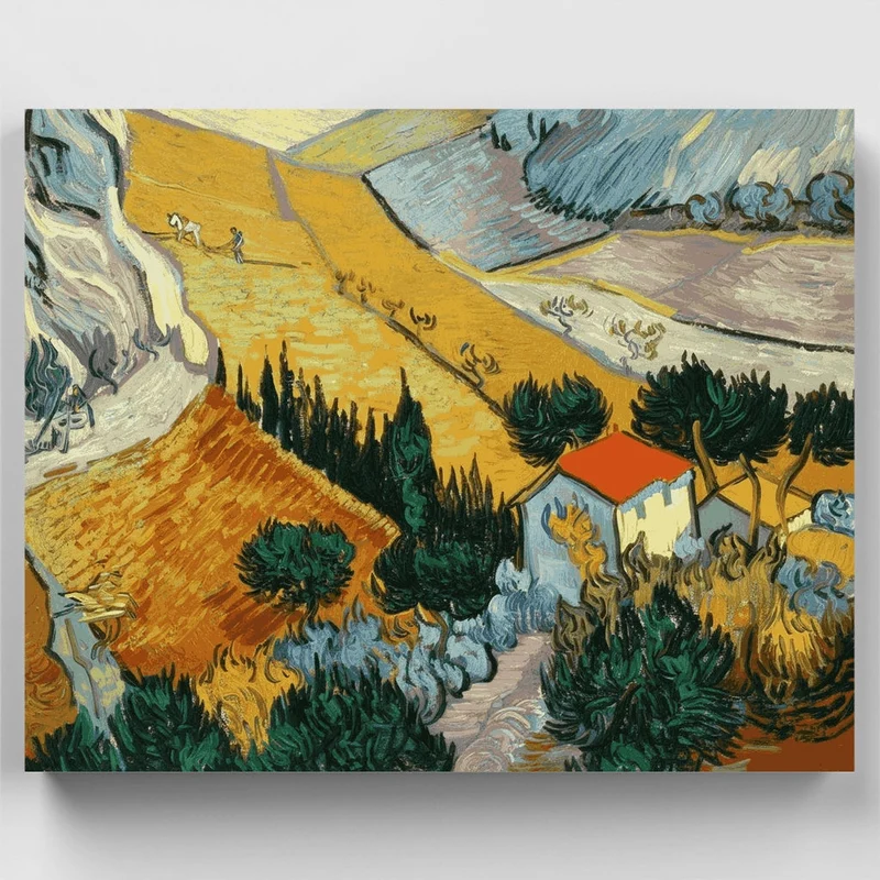 Landscape with House and Ploughman - Paint by Numbers Kit