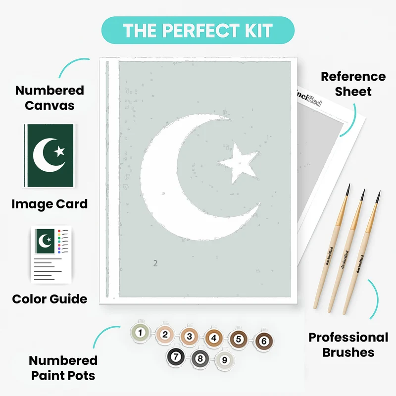 Pakistan Flag - Paint by Numbers Kit