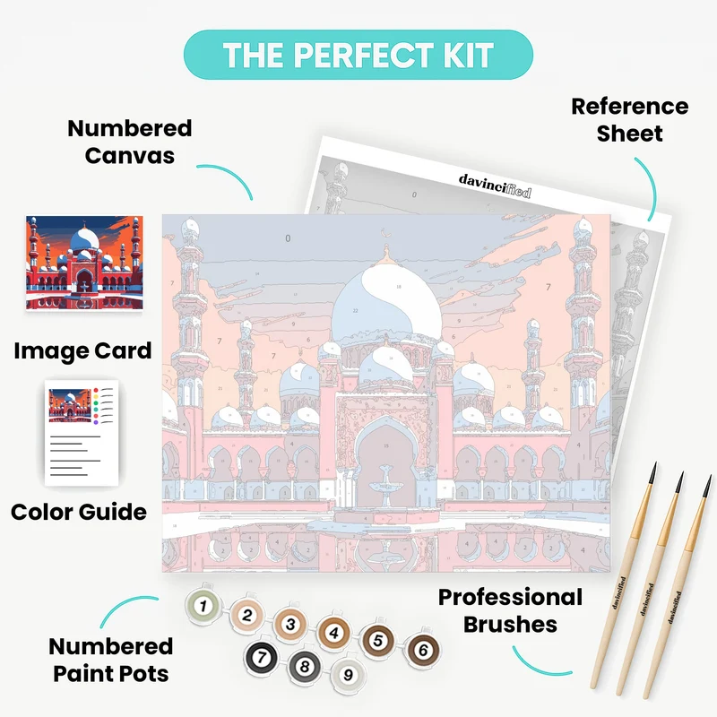 Majestic Islamic Mosque - Paint by Numbers Kit