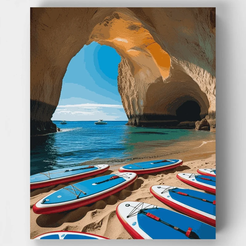 Benagil Cave Paddleboard Adventure - Paint by Numbers Kit