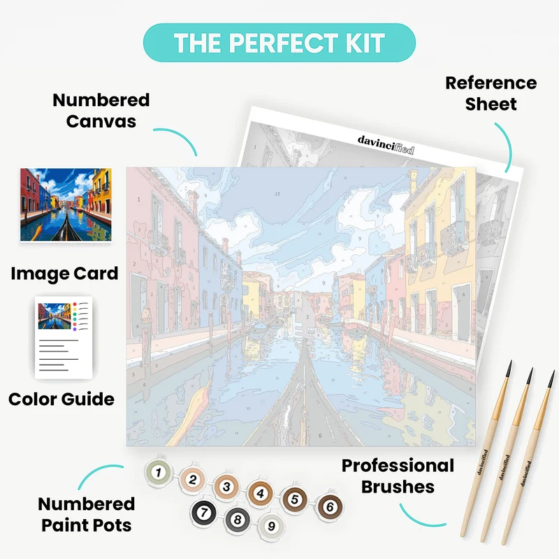 Colorful Venice Canal - Paint by Numbers Kit