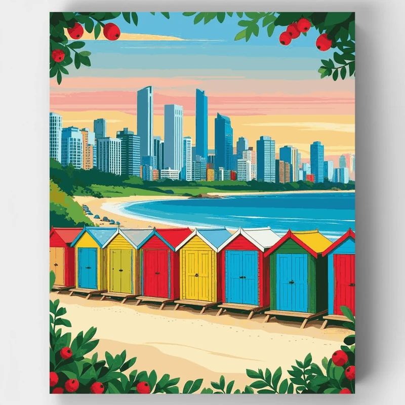 Brighton Beach Boxes - Paint by Numbers Kit