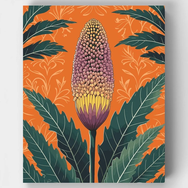 Tropical Banksia Flower - Paint by Numbers Kit