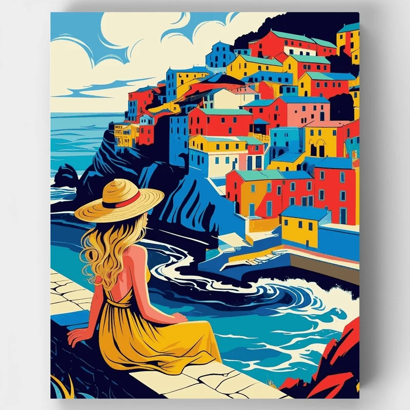 Cinque Terre Coastal Dream - Paint by Numbers Kit