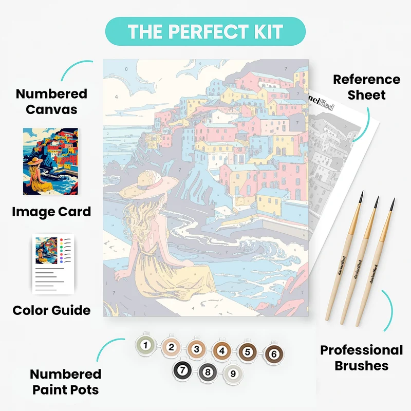 Cinque Terre Coastal Dream - Paint by Numbers Kit