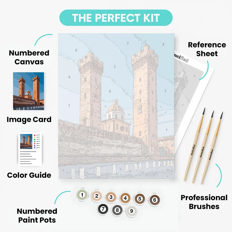 Medieval Italian Towers - Paint by Numbers Kit