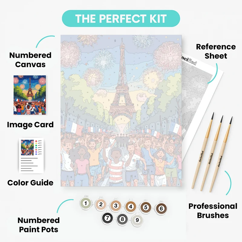 Bastille Day Celebration in Paris - Paint by Numbers Kit