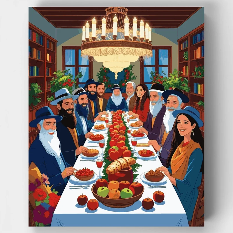 Rosh Hashanah Family Feast - Paint by Numbers Kit