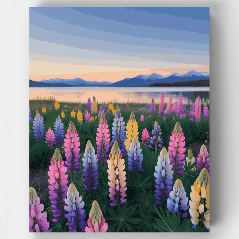Lupine Meadow Sunset - Paint by Numbers Kit