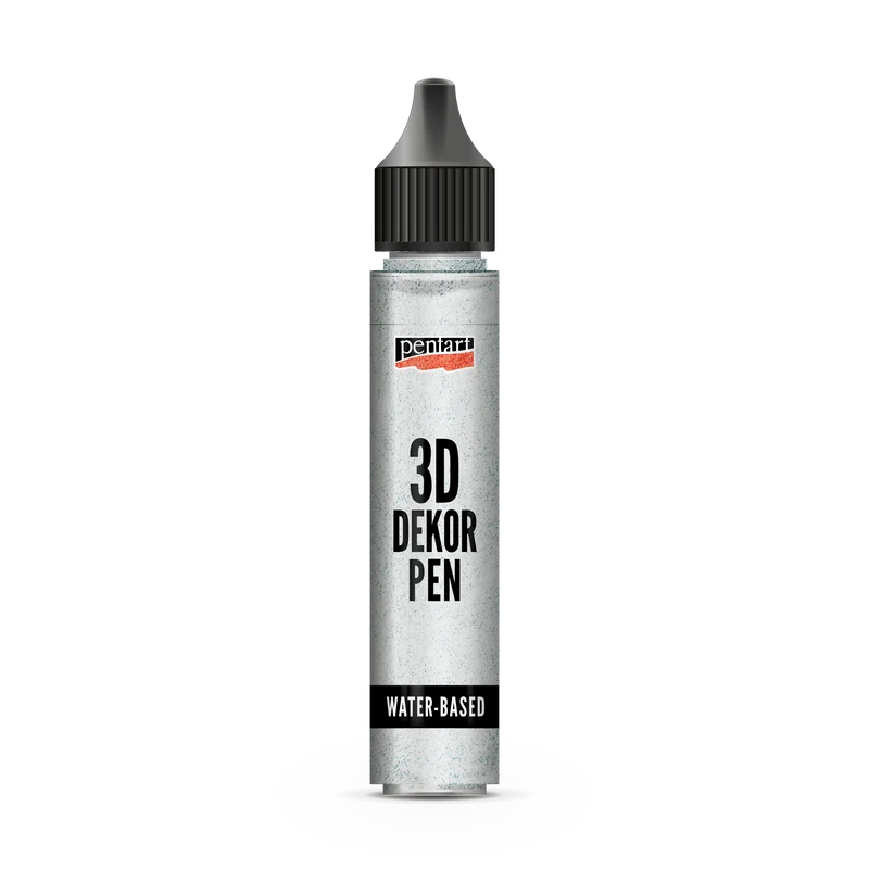 Pentart 3D Decor pen trblietavé dekoračné pero 30 ml strieborná