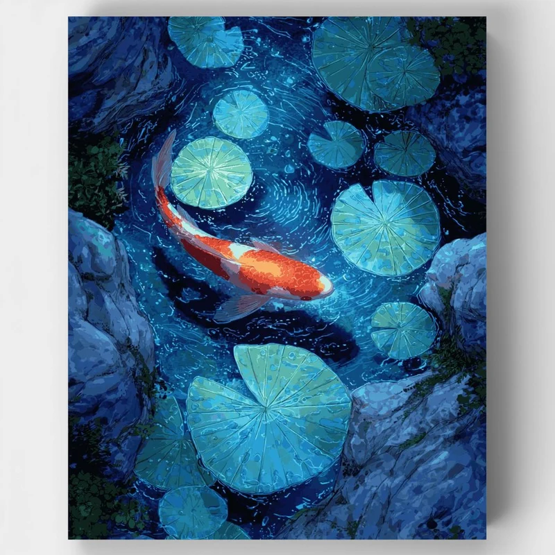 "Koi Drift Harmony" Paint by Numbers Kit