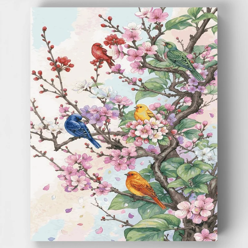 "Blossom Chorus of Spring" Paint by Numbers Kit