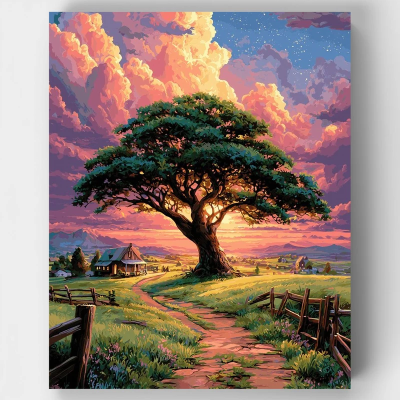 "Twilight Oak Splendor" Paint by Numbers Kit