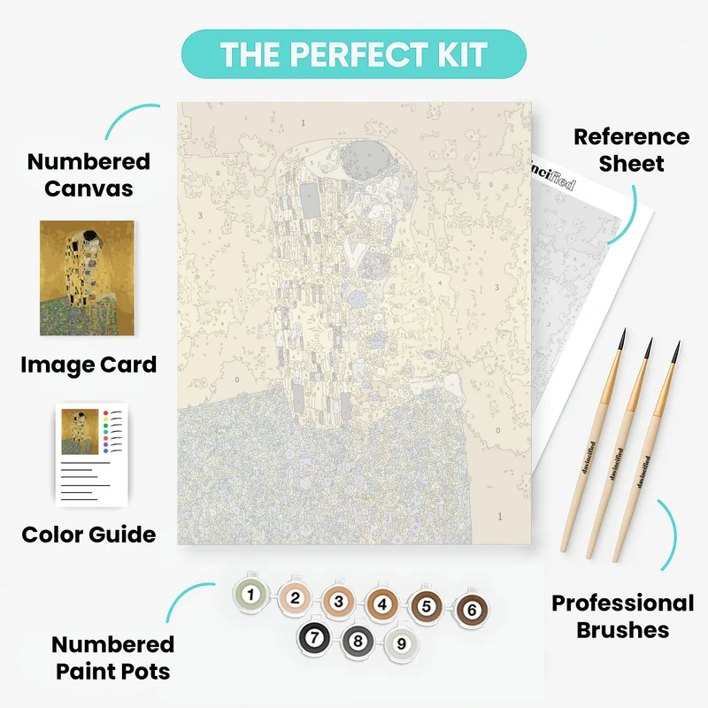 The Kiss by Gustav Klimt - Paint by Numbers Kit