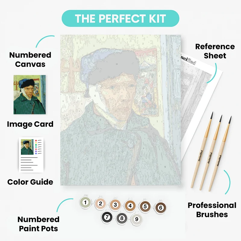 Self-Portrait with Bandaged Ear - Paint by Numbers Kit
