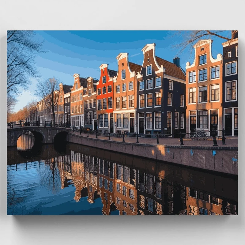 Amsterdam Canal Houses - Paint by Numbers Kit