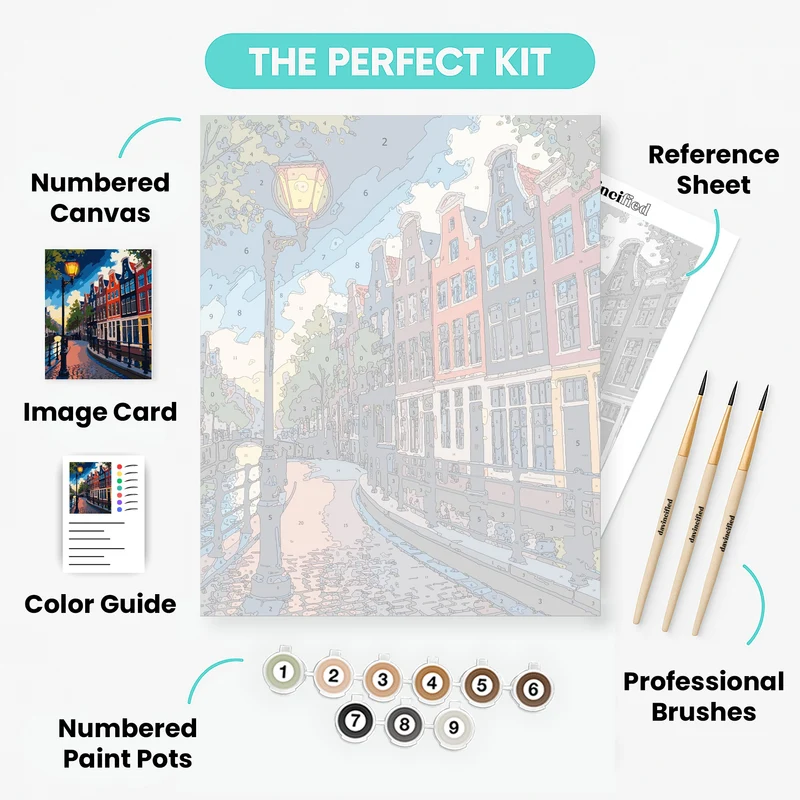 Amsterdam Canal Street - Paint by Numbers Kit