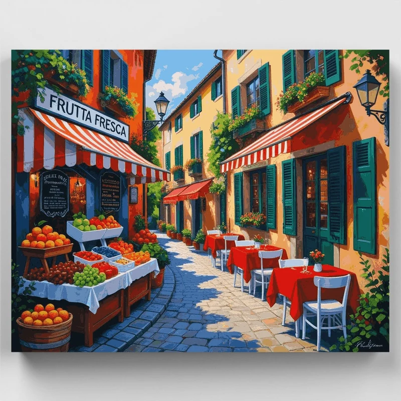 Italian Street Market - Paint by Numbers Kit