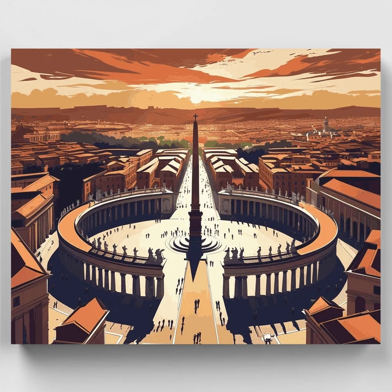St. Peter's Square Vatican - Paint by Numbers Kit