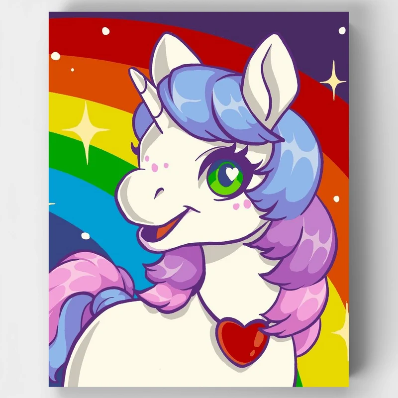 "Bright Unicorn Rainbow" Paint by Numbers Kit