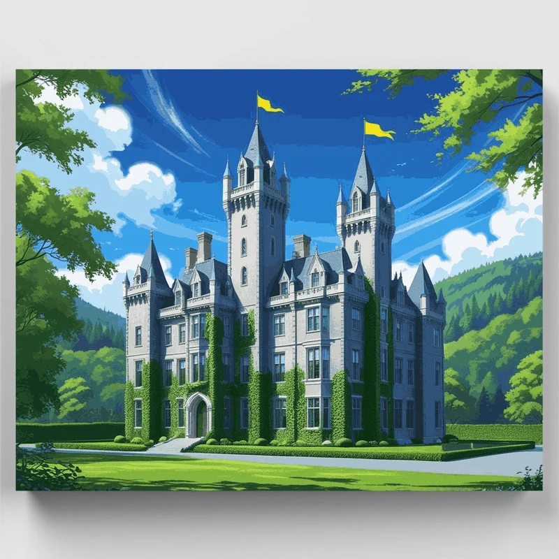 Majestic Scottish Castle - Paint by Numbers Kit
