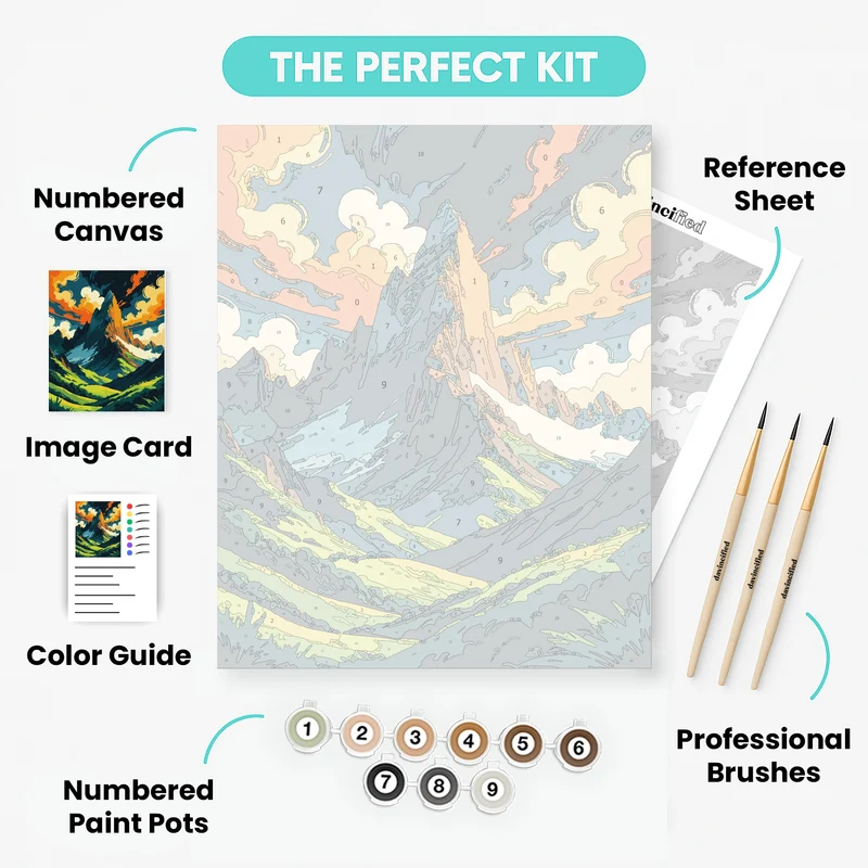 Mountain Valley Sunset - Paint by Numbers Kit