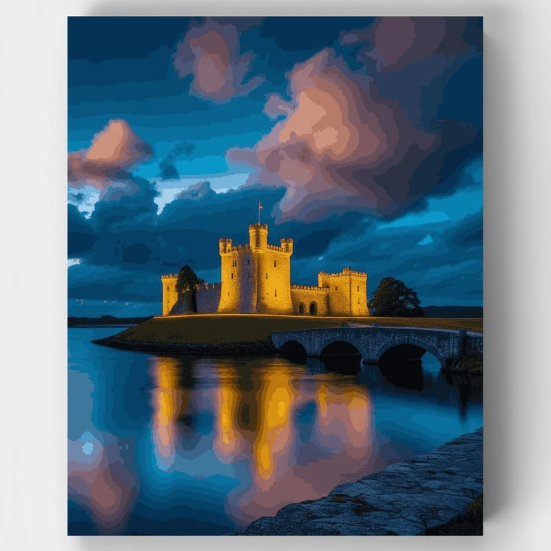 Bodiam Castle at Twilight - Paint by Numbers Kit