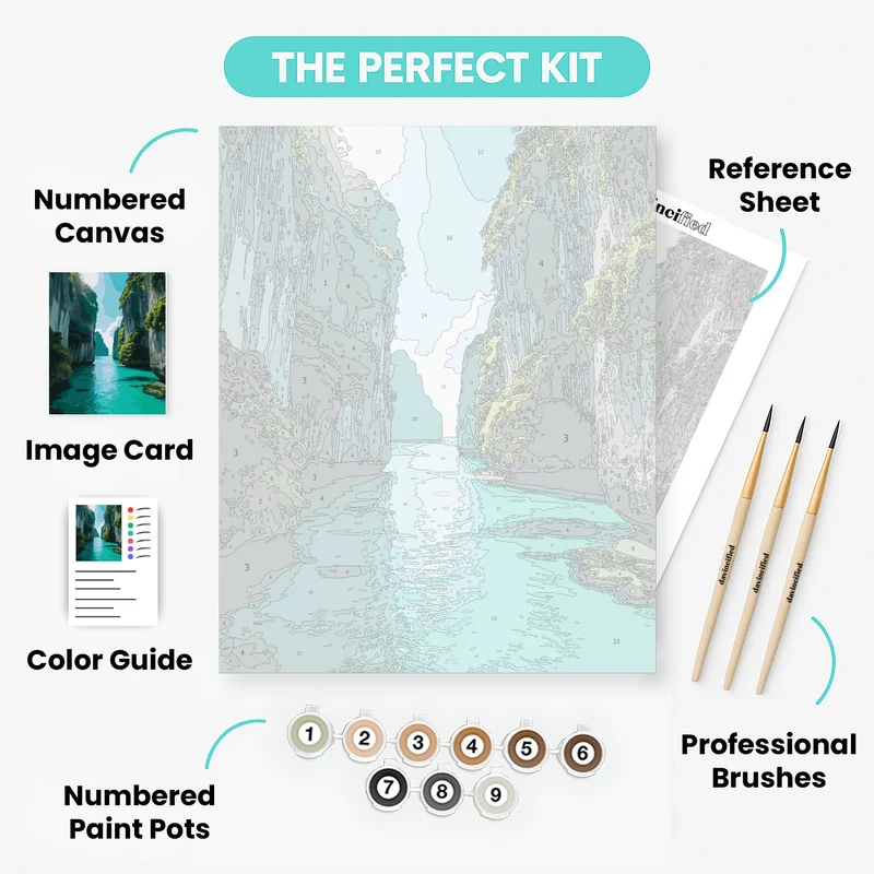 Turquoise Lagoon Canyon - Paint by Numbers Kit