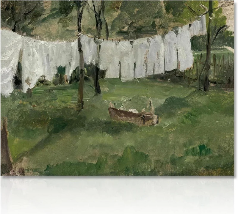 Französisches Land Vintage Leinwanddruck 30x40cm Ungerahmt