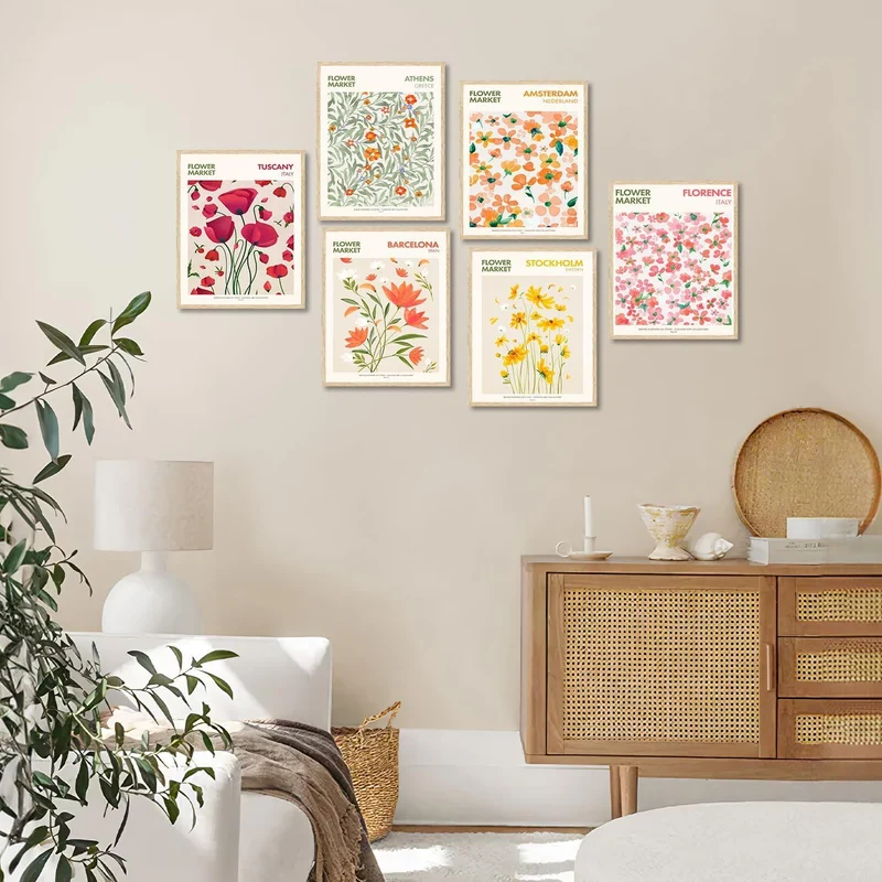 Blumen Vintage Leinwand Wandbilder 20x25cm Deko Schlafzimmer