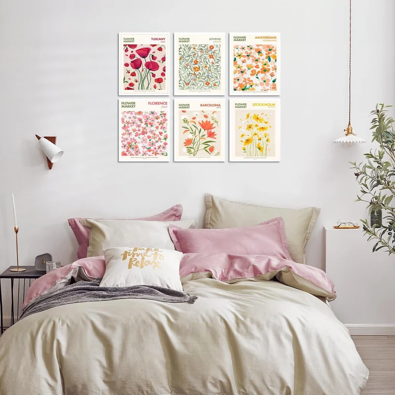 Blumen Vintage Leinwand Wandbilder 20x25cm Deko Schlafzimmer