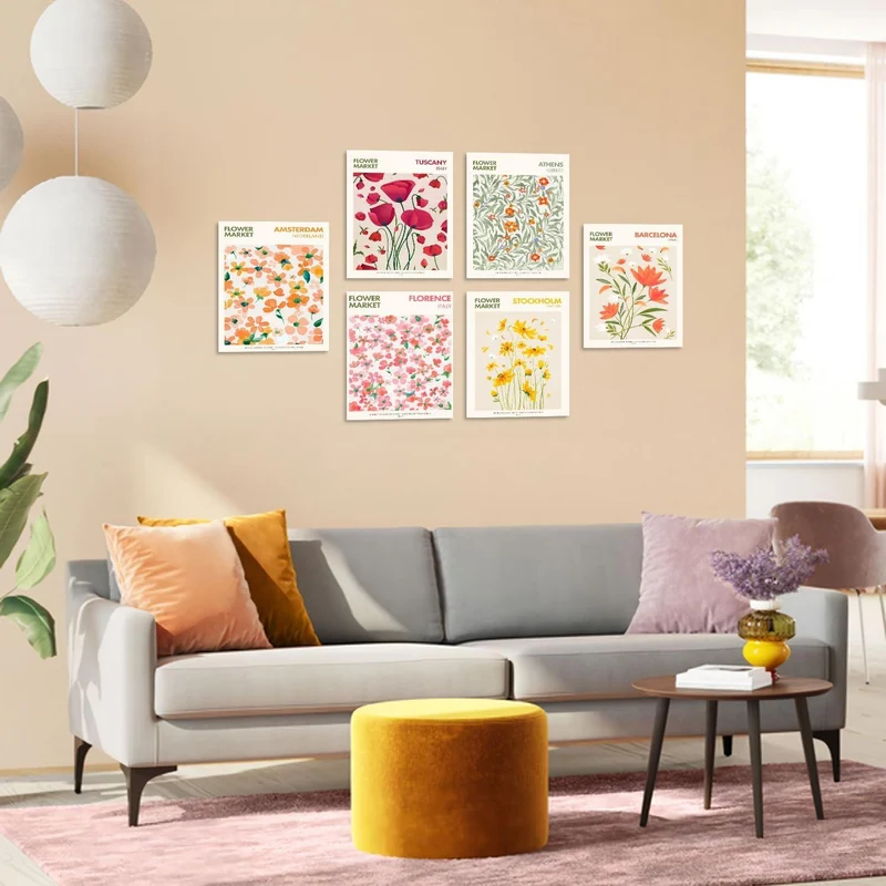 Blumen Vintage Leinwand Wandbilder 20x25cm Deko Schlafzimmer