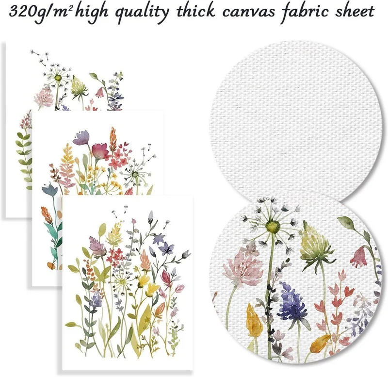 Dazzlewall Aquarell Blumen Leinwandbilder Set 30x40 cm - 3