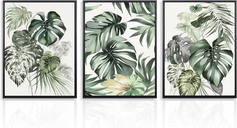 Grüne Botanical Wall Decor Poster Set 12x16 Natural Plant