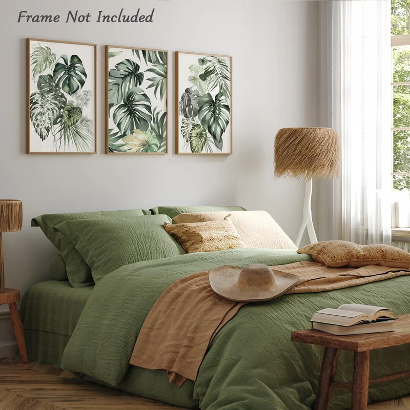 Grüne Botanical Wall Decor Poster Set 12x16 Natural Plant