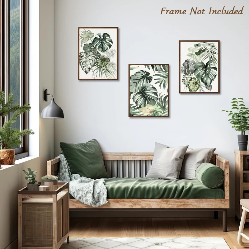 Grüne Botanical Wall Decor Poster Set 12x16 Natural Plant