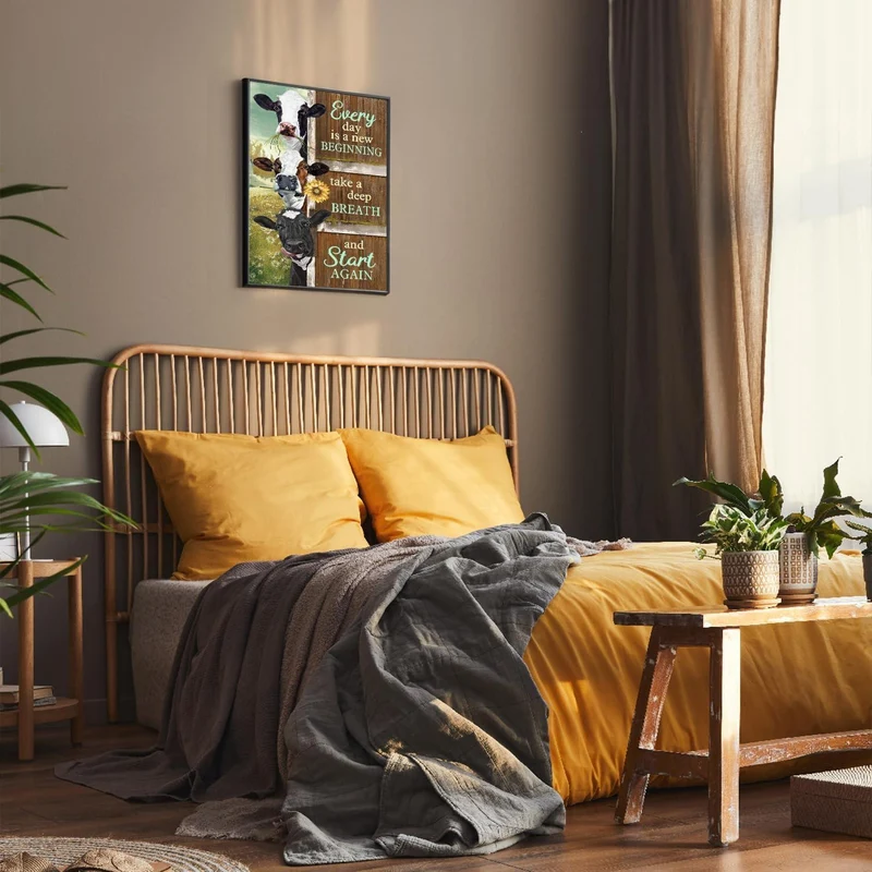 Bauernhof Kuh Wandkunst Leinwand Druck Motivationsposter