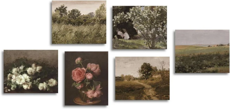 Vintage Rustikale Französische Wandbilder Blumen Leinwand