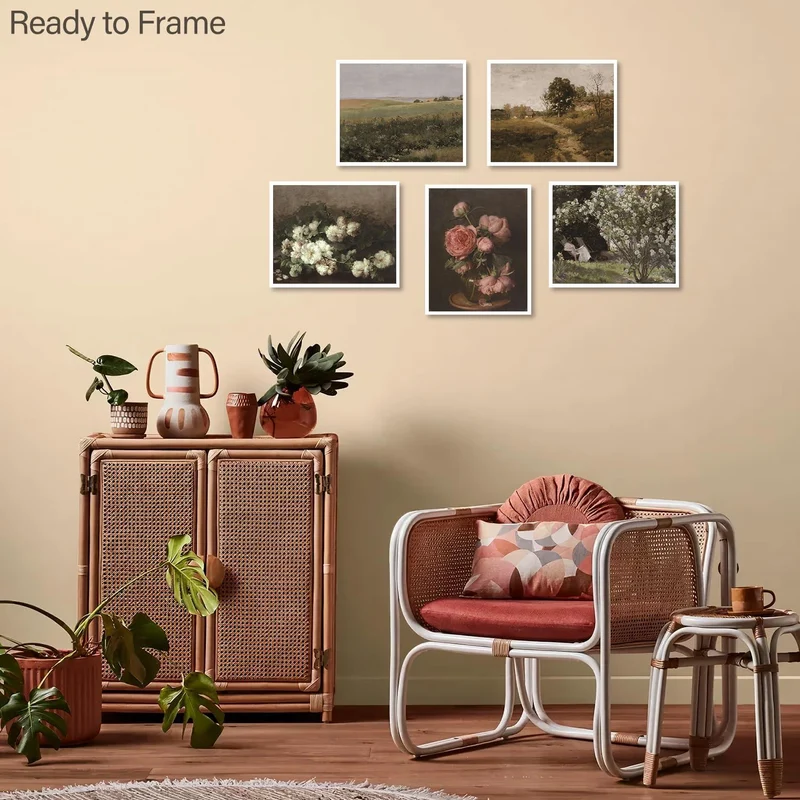 Vintage Rustikale Französische Wandbilder Blumen Leinwand