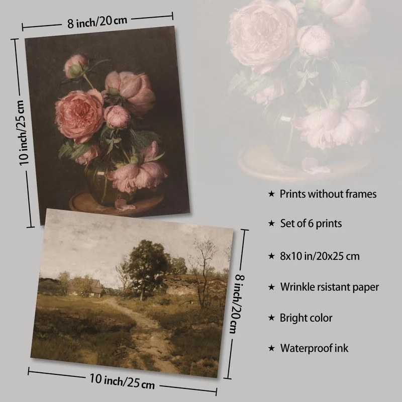 Vintage Rustikale Französische Wandbilder Blumen Leinwand
