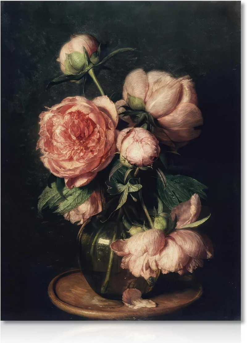 Pfingstrose Blumen Leinwand Wandkunst Poster 30x40cm