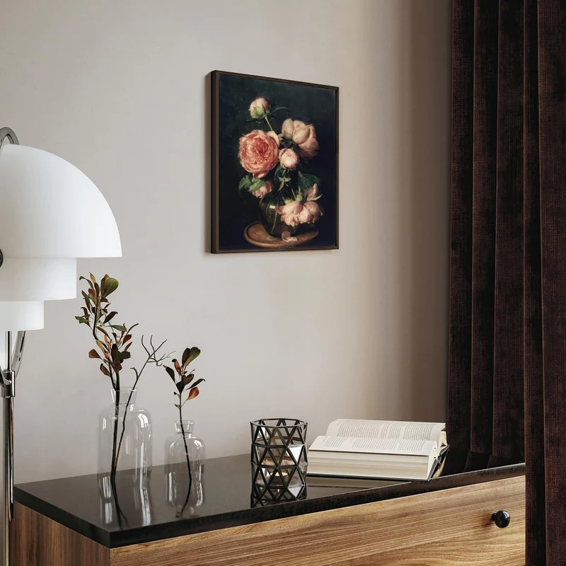 Pfingstrose Blumen Leinwand Wandkunst Poster 30x40cm