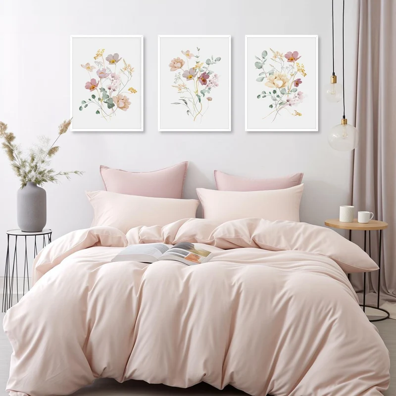 Aquarell Blumen Leinwand Bilder Wanddekoration Set 30x40 cm