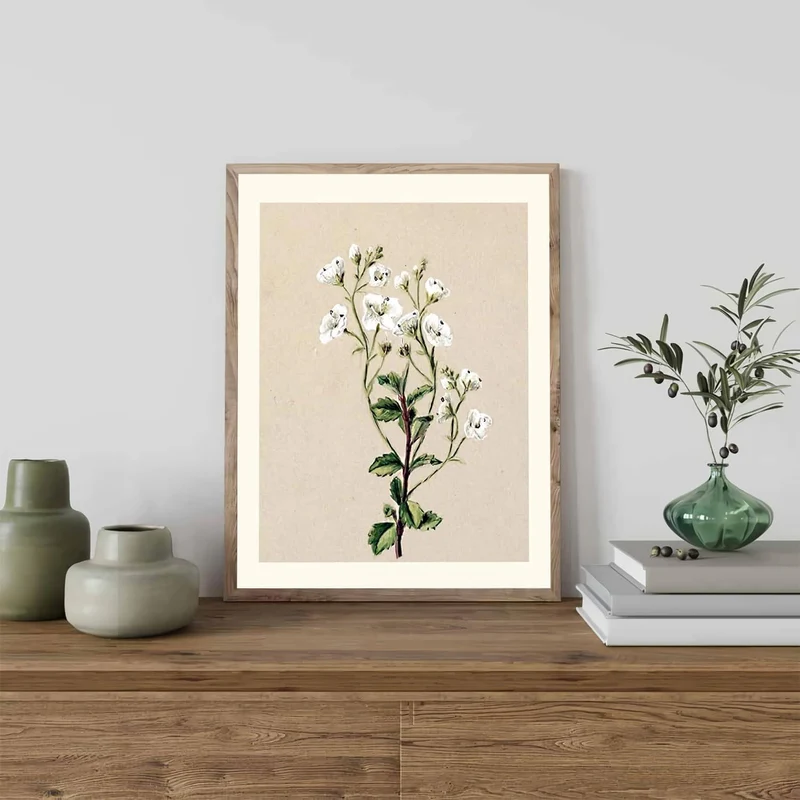 Boho Vintage Blumen Wandbilder 30x40 cm 4er Set