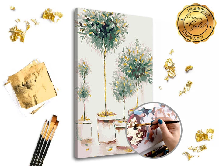 Ζωγραφική με αριθμούς PREMIUM GOLD | Γραμμή ξυλών