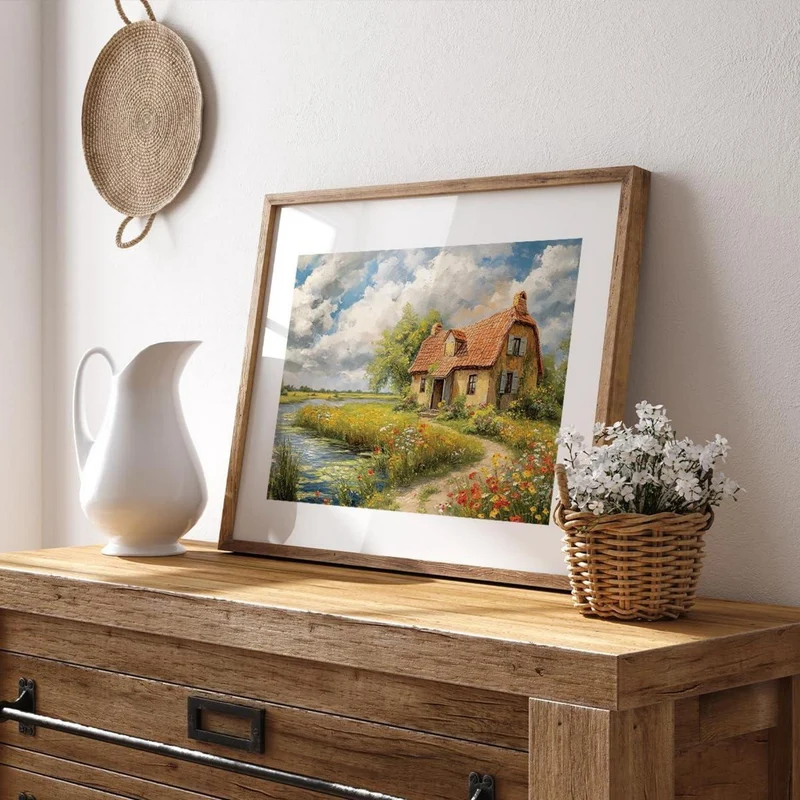 Vintage Bauernhaus Leinwand Poster 20x25 cm 6er Set