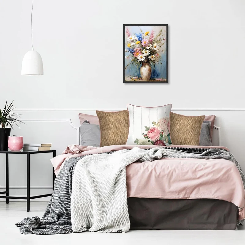 Vintage Blumen Wandbilder Leinwand 30x40 cm - Deko für