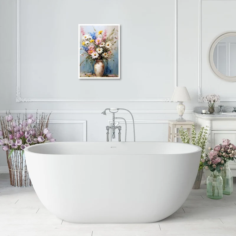 Vintage Blumen Wandbilder Leinwand 30x40 cm - Deko für